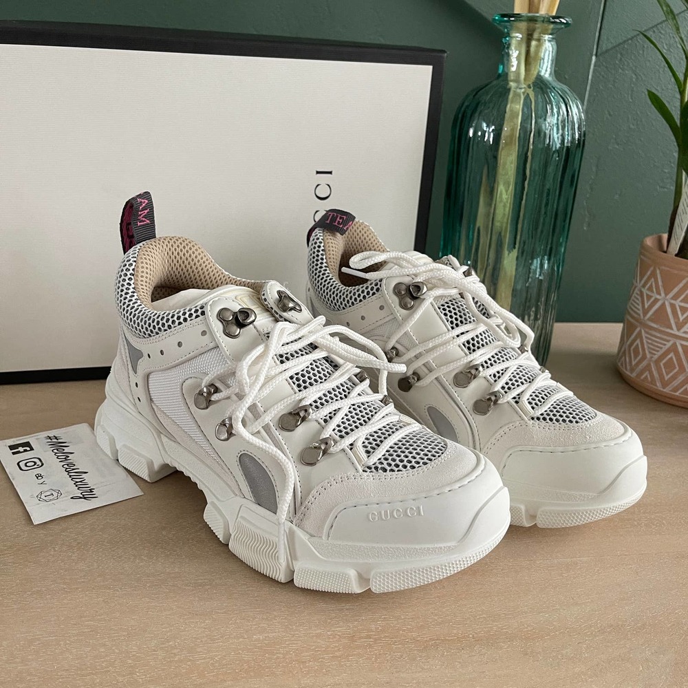 NEW Gucci Flasthrek Sneakers white 38.5 - Picture 6 of 9